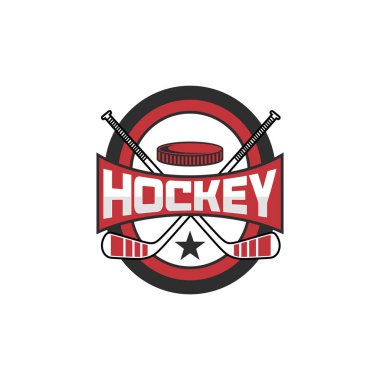 Hokey Buz Takımı Turnuvası Logo Şablonu Vektörü