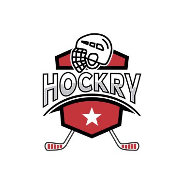 Hokey Buz Takımı Turnuvası Logo Şablonu Vektörü