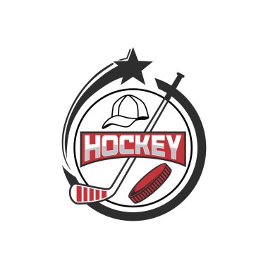 Hokey Buz Takımı Turnuvası Logo Şablonu Vektörü