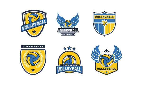 Voleybol takımının amblem logo tasarım vektör çizimi