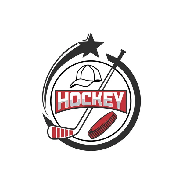 Modèle Logo Tournoi Club Glace Hockey Vecteur — Image vectorielle