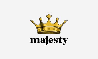 Klasik Crown Logosu Kraliyet Kral Kraliçesi soyut Logo tasarım şablonu.