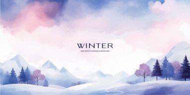 Kış suluboya Arkaplan vektörü aurora renk teması