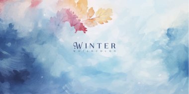 Çiçekli ve mevsimlik yapraklı suluboya arkaplan koleksiyonu. Elle boyanmış suluboya doğal sanat, tasarlanmış başlık, afiş, kapak, ağ, duvar, kartlar vs. için uygundur.