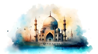 Zarif Suluboya Cami Tasarımı Tablosu