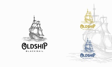 El yapımı yelkenli logo şablonu vektörü, Seyahat Ajansı logo tasarım vektörü şablonu,