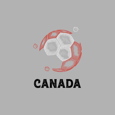 El Çizimi Soyut Kanada Futbol Logosu vektör, Futbol Şampiyonası bayrak taşıyıcısı tasarladı
