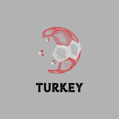 El Çizimi Soyut Türkiye Futbol Logosu vektör, Futbol Şampiyonası bayrak taşıyıcısı dizayn etti