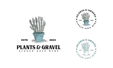 Esrarlı el yapımı vintage logo, botanik logo şablonu, markalaşma için doğal ve organik logo, şirket kimliği ve kartvizit