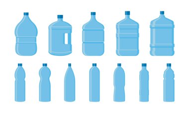 Galon ve Şişe Suyu Koleksiyonu, Sağlıklı Plastik Su Fıçısı Su Şişesi Kutusu Soğuk ve küçük konteynır Perakende satışı için izole edilmiş, Temiz İçilebilir Su Tesisatı.