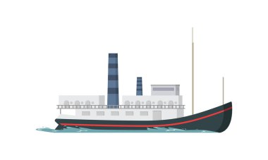Kargo navlun taşımacılık nakliye okyanus taşımacılığında konteyner gemi. illüstrasyon vektör