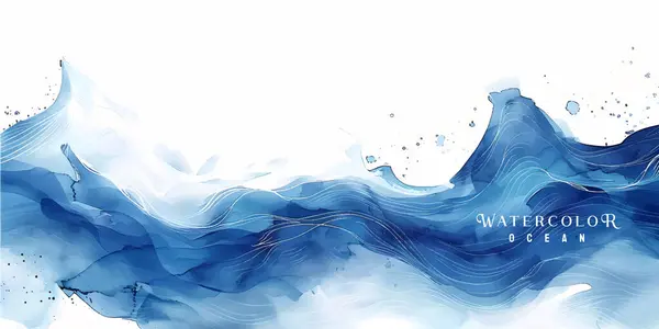 Abstrakte Blaue Aquarellwellen Hintergrund Aquarelltextur Vektorillustration Kann Für Werbung Präsentation Stockvektor