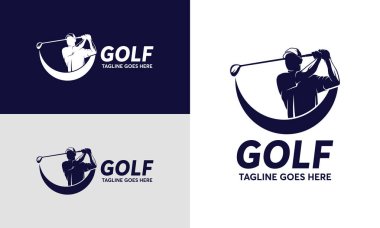 Hızlı Golf Logosu Tasarımı, Golf Spor Silueti Logo Tasarımı Şablonu
