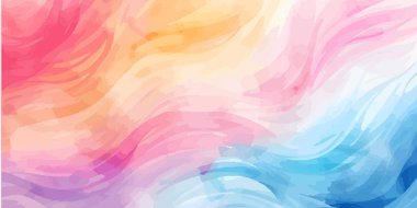 Dalga çizgisi canlı renk vektör illüstrasyon tasarımlı soyut suluboya arkaplan