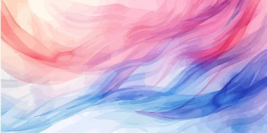 Dalga çizgisi canlı renk vektör illüstrasyon tasarımlı soyut suluboya arkaplan