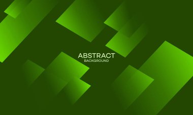 Yeşil tonlarda üst üste binen geometrik şekillere sahip soyut bir arkaplan.