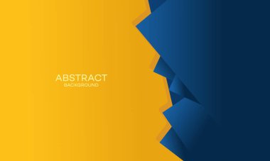 Sarı ve mavi geometrik tasarımı olan minimalist soyut bir arkaplan. Bir metin kaplaması 