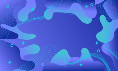 Akışkan mavi ve yeşil şekilli soyut bir tasarım. İnce turkuaz çizgiler eğimli bir arkaplan üzerinde..