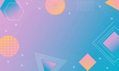 Geometrik şekilleri ve gradyan renk şeması olan renkli soyut bir arkaplan.