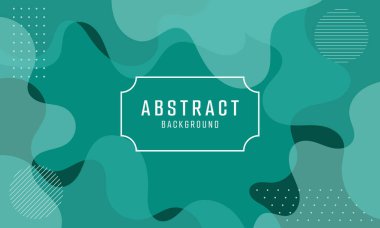 Görüntü, basit geometrik kalıplarla tamamlanmış yeşil tonlarda sıvı organik şekiller içeren soyut bir arkaplan sergiliyor..