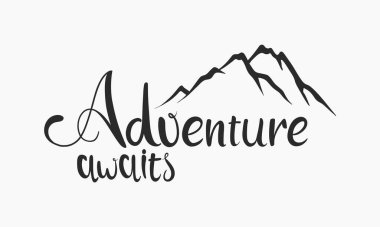 El çizimi cümle Macera dağların ardında bekliyor.