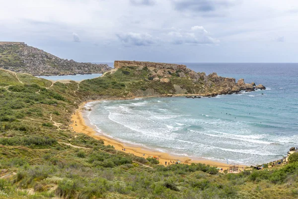 Złota Zatoka Malcie Wiosną — Zdjęcie stockowe