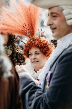 Venedik, İtalya - 8 Şubat 2024: Venedik Karnavalı