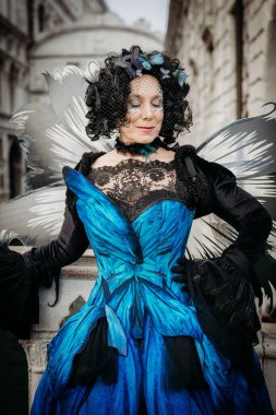 Venedik, İtalya - 8 Şubat 2024: Venedik Karnavalı