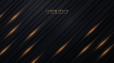 Siyah çizgili arka planda altın çizgiler çapraz. Zarif tasarım biçimi kavramı