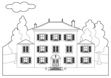 Şirin bir binanın vektör illüstrasyonu, EPS 10 dosyası