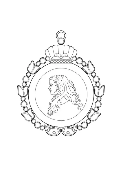 Ilustração Vetorial Medalhão Antigo Arquivo Eps — Vetor de Stock