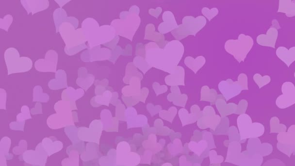 Нежный Розовый Фон Любви Летающими Сердцами Анимационный Абстрактный Фон Дню — стоковое видео