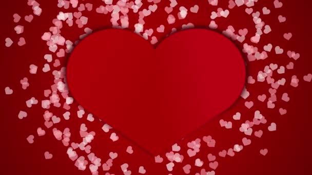 Background Video Big Red Love Heart Movement Pink Hearts Screensaver — Vídeo de stock