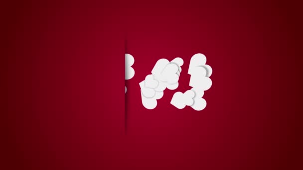 Вертикальне Відео Літаючими Білими Серцями Червоний Анімований Фон Соціальних Медіа — стокове відео