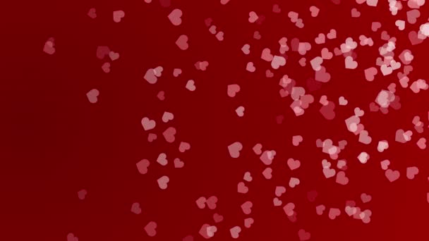 Гарні Серця Конфетті Падають Червоне Тло Запрошення Template Background Design — стокове відео