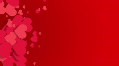 Vertical video with animation hearts symbols of love. Romantic red background for stories. Happy valentines day and weeding design elements.