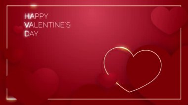 Valentine's day posters or banner with red and paper cut heart. place for text. Holiday banners and greeting cards. Animated background.