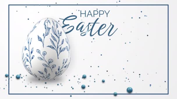 White Background Realistic Models Easter Egg Painted Patterns Looped Spring — Wideo stockowe