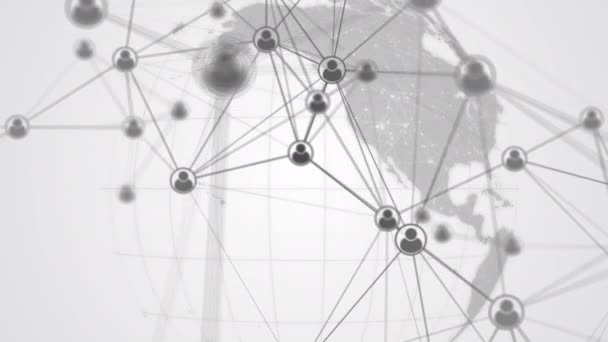 인터넷 사용자들의 이미지는 지구의 세계적 네트워크에 연결되었다 허리를 애니메이션 네트워크 — 비디오