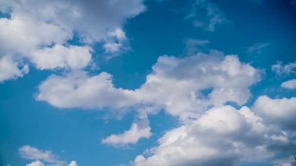 蓝天上的白云 春天过去了 积雨云在空气中的形成和运动 — 图库视频影像
