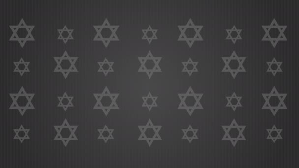 Guld Judisk Bibel Stjärna David Symbol Animerad Grå Bakgrund Rörlig — Stockvideo