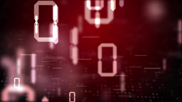 Zérók Egyesek Digitális Elektronikus Jelképeinek Kaotikus Mozgása Bináris Kód Sötét — Stock videók