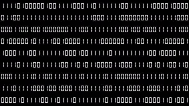 黒の背景に単純なバイナリコード 数字の0と1を画面上で変更します 概要モーショングラフィックス — ストック動画