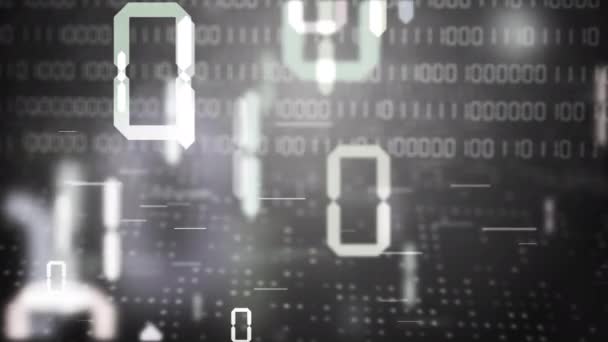 Káosz Mozgás Fehér Digitális Elektronikus Szimbólumok Nullák Egyesek Bináris Kód — Stock videók