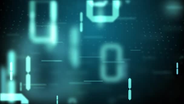Zérók Egyesek Digitális Elektronikus Jelképeinek Kaotikus Mozgása Bináris Kód Kék — Stock videók
