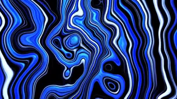 Movimiento Caótico Remolino Líquido Azul Con Purpurina Fondo Abstracto Con — Vídeos de Stock