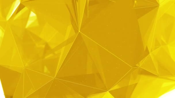 Elementos Poligonales Amarillos Animación Bucle Abstracta Triángulos Superficies Móviles Brillantes — Vídeo de stock