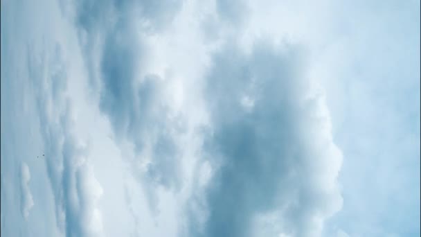 垂直录像 天空中飘扬着乌云 小白云积雨云的时间 — 图库视频影像