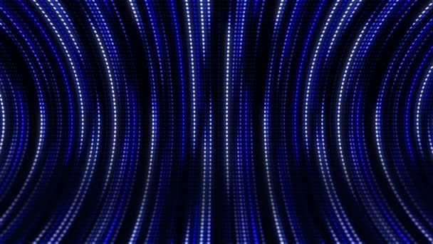 Yuvarlak Noktalı Soyut Dinamik Mavi Arkaplan Parlak Işıklı Çizgiler Ekranlar — Stok video