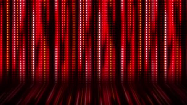 Linee Luminose Colore Rosso Cadono Muro Luminoso Puntini Sfondo Animato — Video Stock